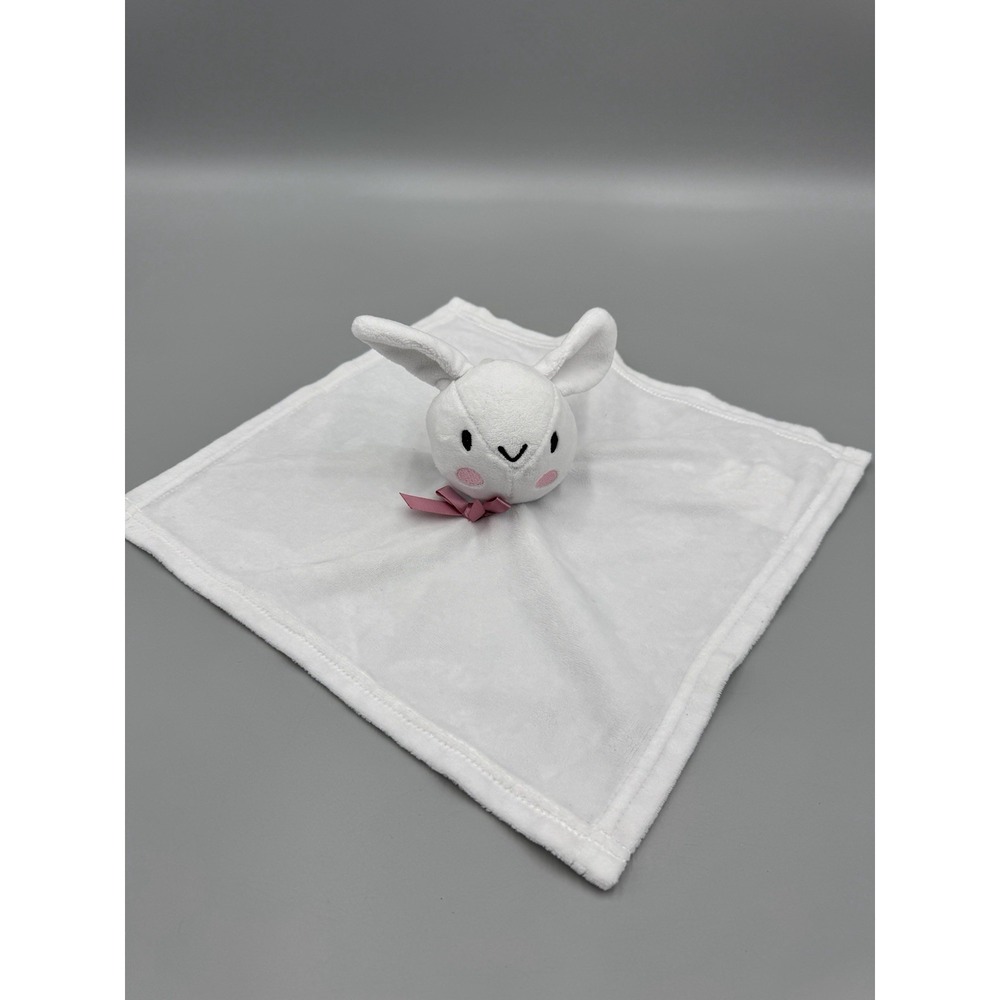 Baby Essentials White Bunny Rabbit Pink Cheeks Lovey Security Blanket
